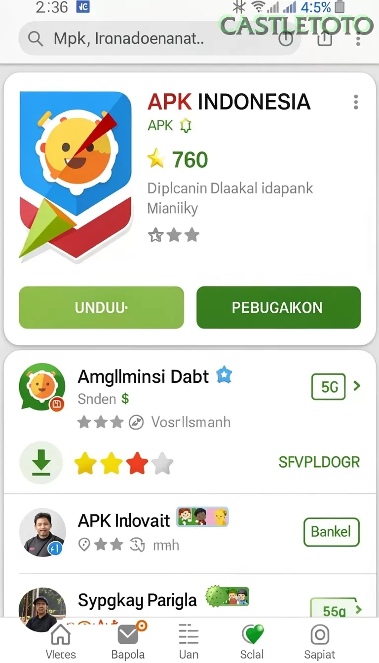 Cuplikan layar G9VIP — menu navigasi